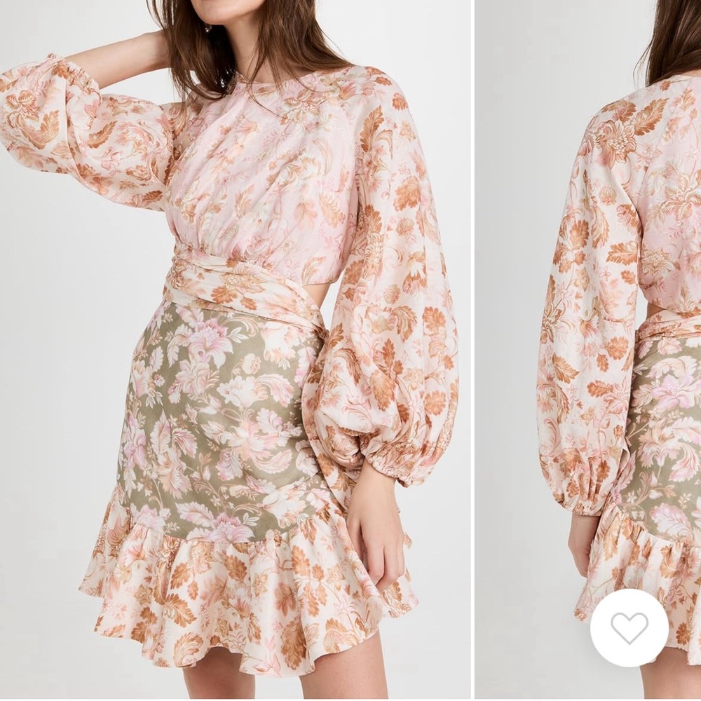 Zimmermann Lyre Wrap Billow Mini Dress sz 0 AU